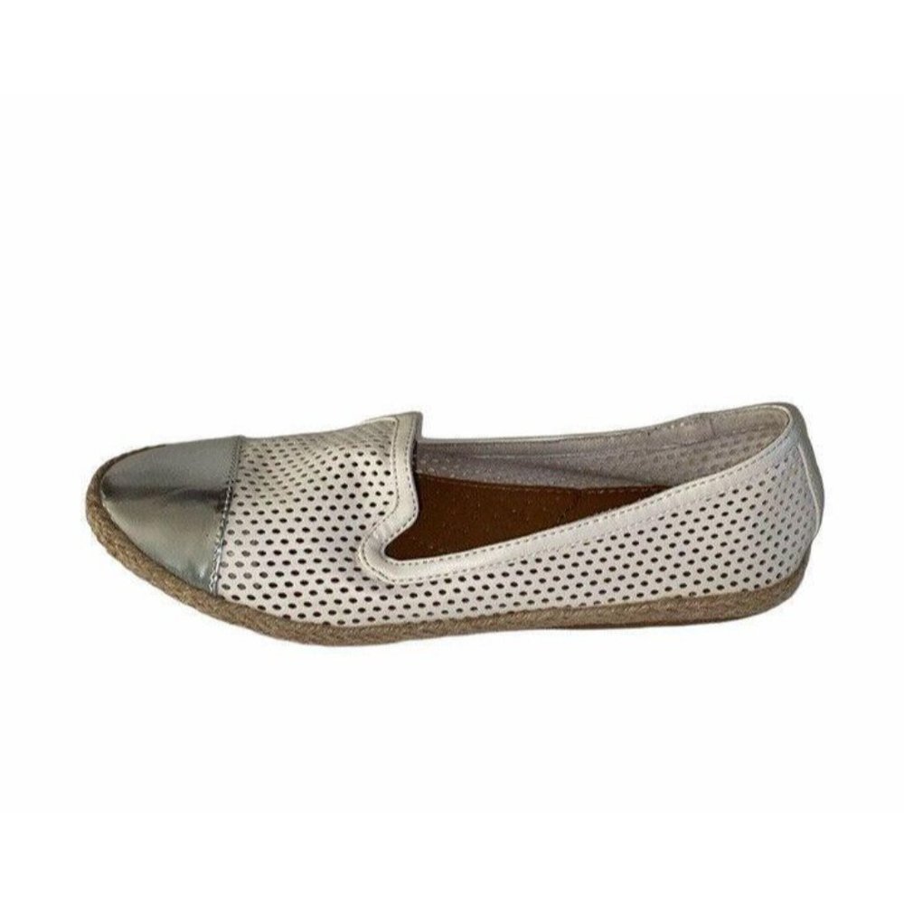 Madden Girl Espadrilles Flat White and Silver 5